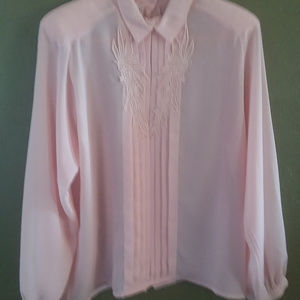Susan Hutton Pink pleated and emboidered Blouse